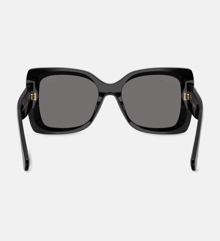 Chanel Acetate Square-shaped Sunglasses, Black, Packshot View