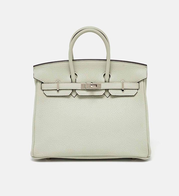 Hermès Gris Neve Togo Leather Silver-finish Birkin 25 Bag Preowned