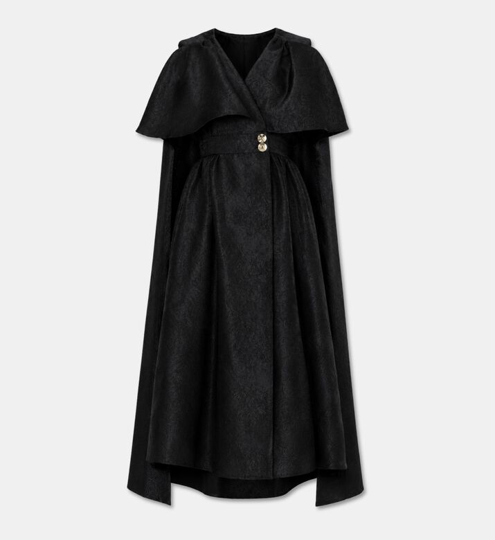 Poca and Poca Cape-detail Long-sleeve Maxi Dress, Packshot View