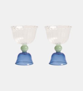 مجموعة أكواب زجاجية بتصميم زهرة توليب قطعتين