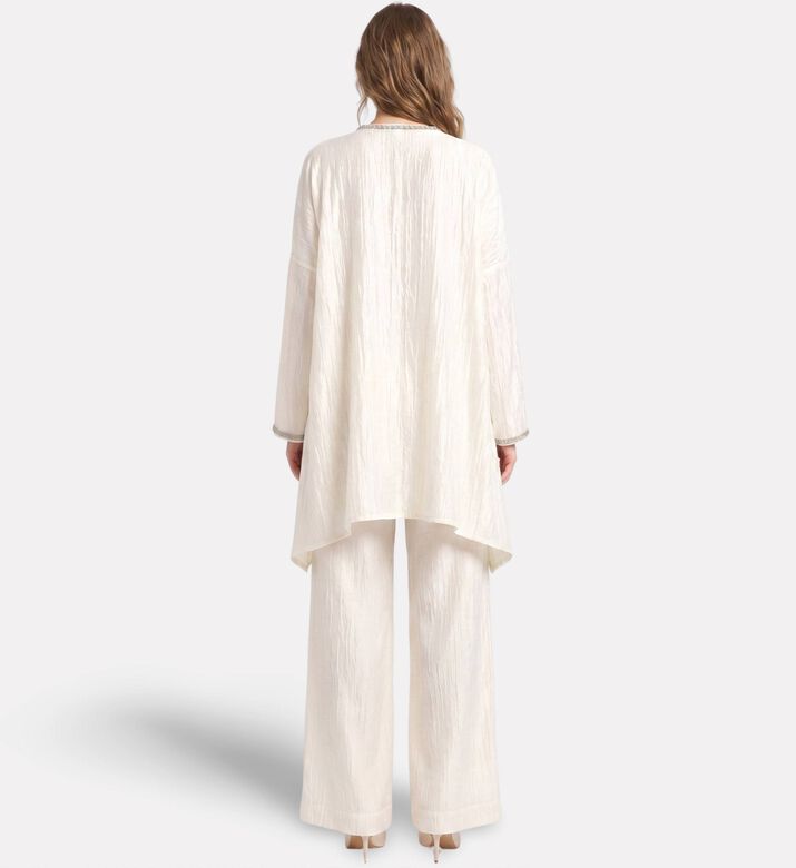 Savanna Silk Overlay Cape Blouse, Model View