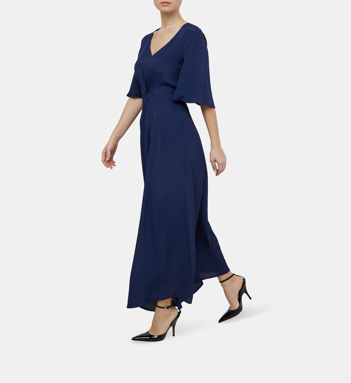 Silk Crepe Cut-out Midi Dress