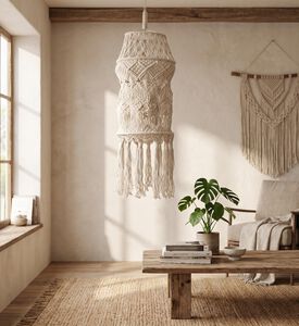 Home Deco and More Loopine Natural Cotton Macrame Chandelier, Packshot View