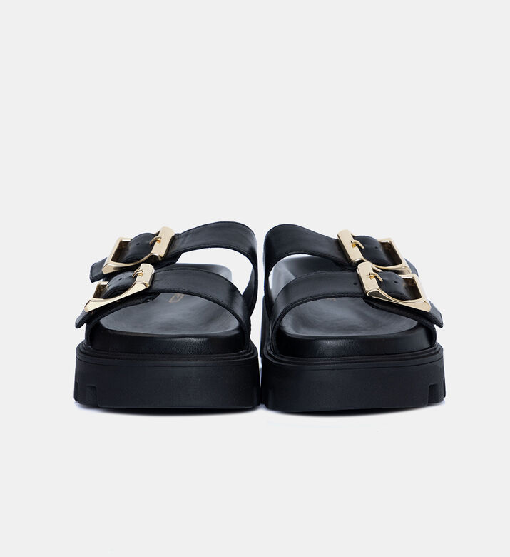 Tractor Leather Platform Sandals