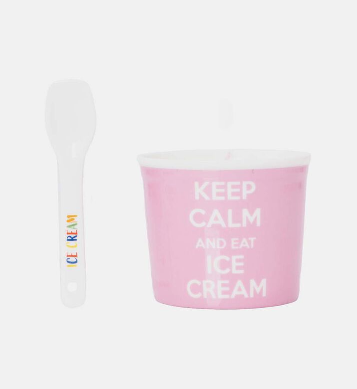 Easy Life Porcelain Graphic Design Ice Cream Bowl, Pink, Packshot View