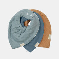 Organic 3-pack Bandana Bib - Blue Spruce