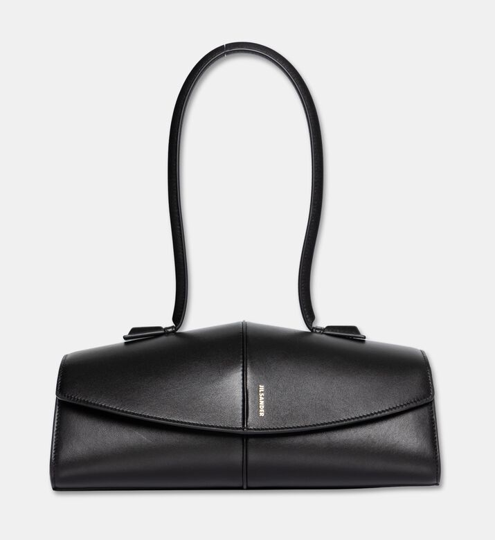 Jil Sander Linea Shoulder Leather Bag, Black, Packshot View