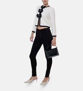 Alice and Olivia Akira Rib-knit Bow Cardigan, Model View