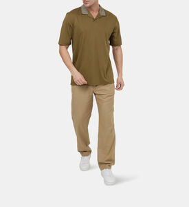 تيشيرت بولو بياقة متباينة ونسيج ممزوج