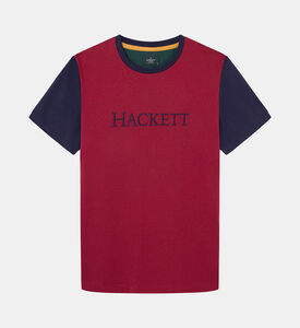 تيشيرت بشعار مطرز مقسم بألوان