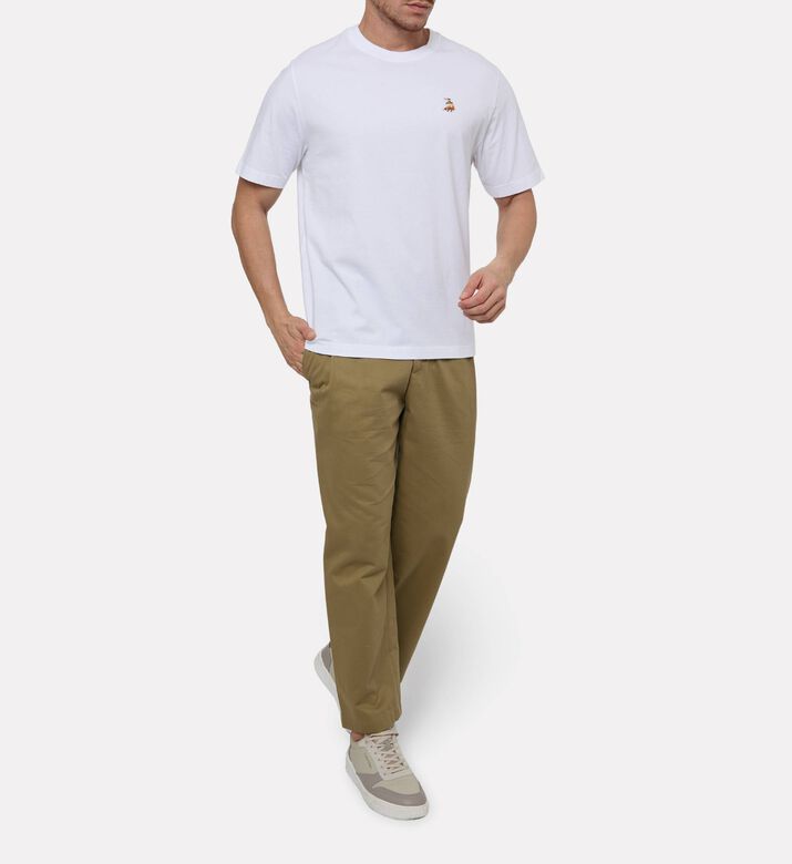 Maison Kitsune Embroidered Fox T-shirt, White, Xl, Model View