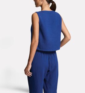 Ralph Lauren Cropped Top Wide-leg Cover-up Set, Blue, L, Model View