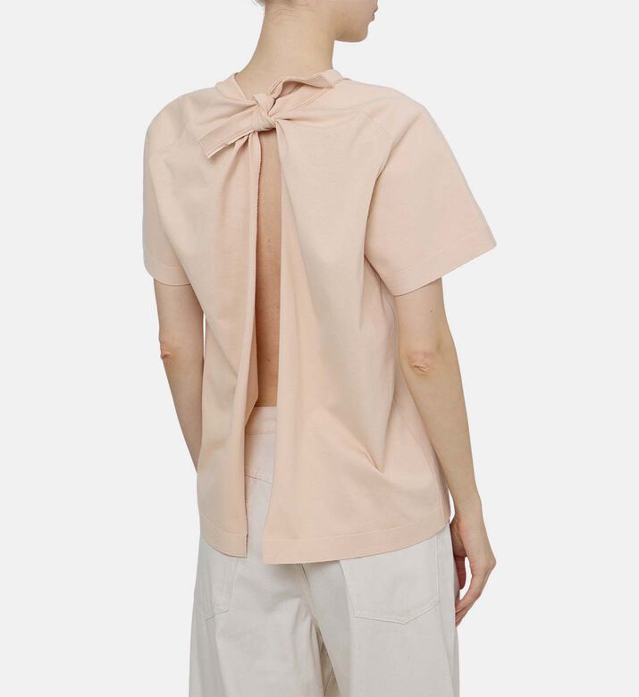 تيشيرت قطن بياقة دائرية وجيب على الصدر