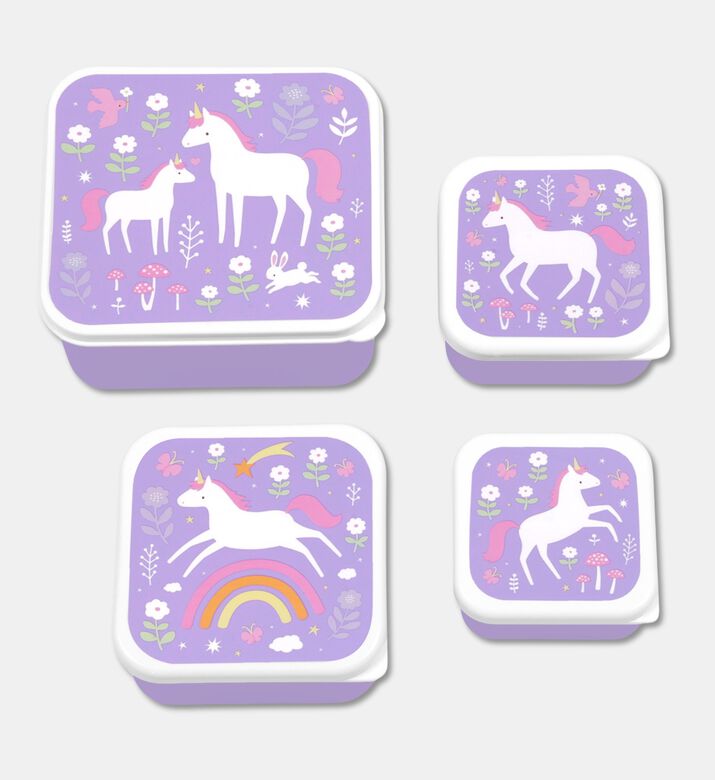 A Little Lovely Company Lunch Snack Box Unicorn-set, Packshot View