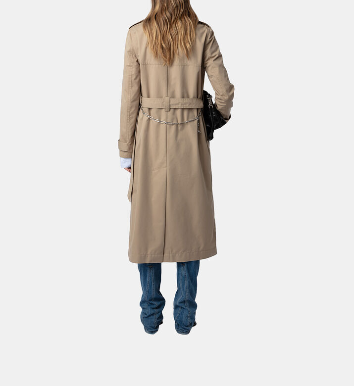 معطف ترينش ماندي قطن