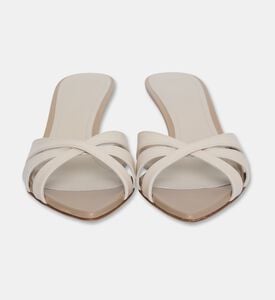 3 Juin Elis Metallic Leather Mules, Off-white, Eu-41, Packshot View