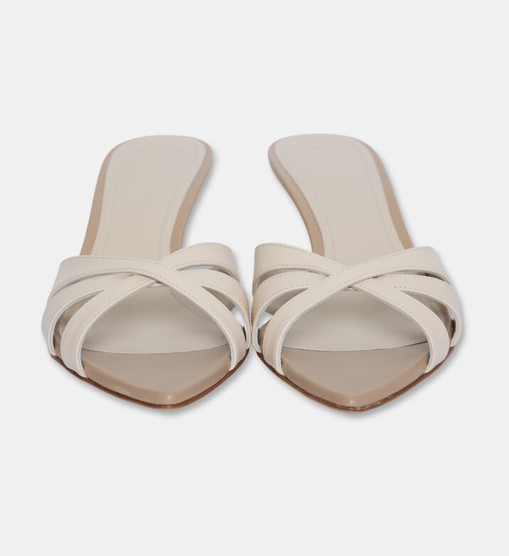 3 Juin Elis Metallic Leather Mules, Off-white, Eu-41, Packshot View