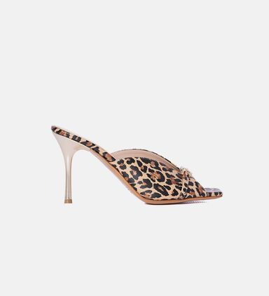 Leopard-print High Heel Mules