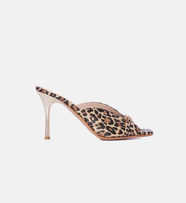 Leopard-print High Heel Mules