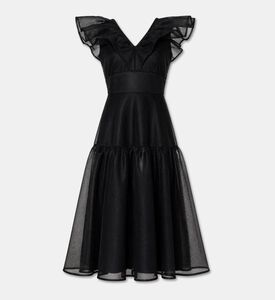 Poca and Poca Ruffled Mesh Sleeveless Midi Dress, Packshot View