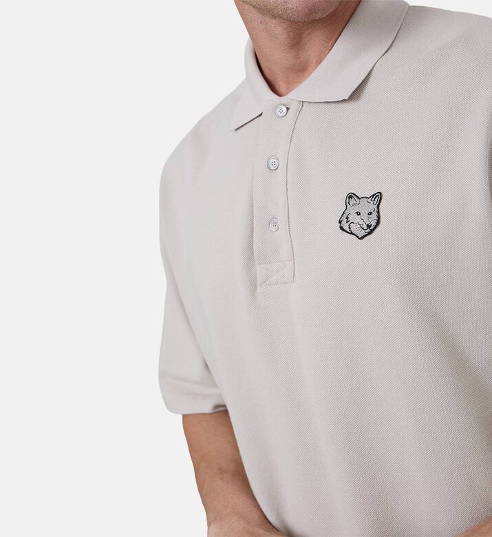 Bold Fox Head Patch Oversized Polo Shirt