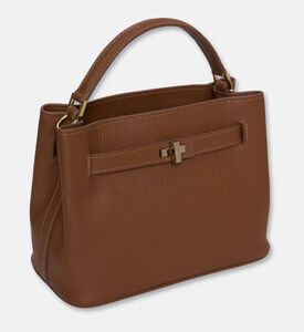 Maya.M Cognac Pebbled Leather Satchel, Terracotta, Packshot View