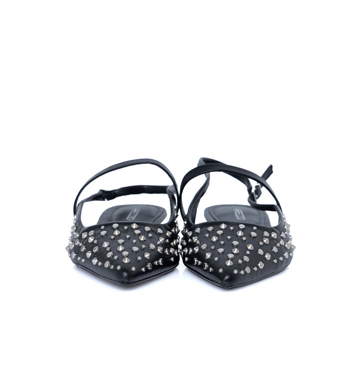 Edgy Metallic Block Flat Shoes