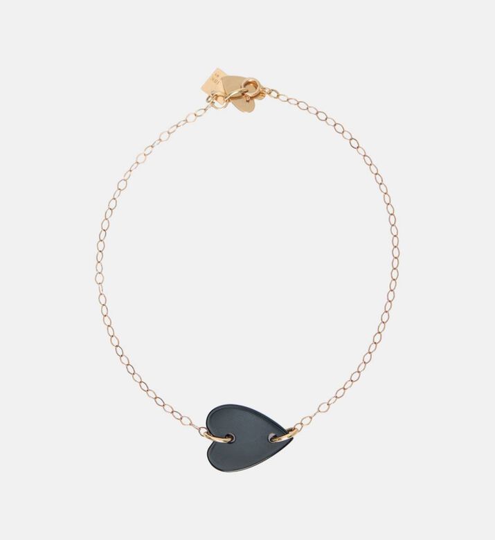 Angele Onyx Heart Bracelet - 18k