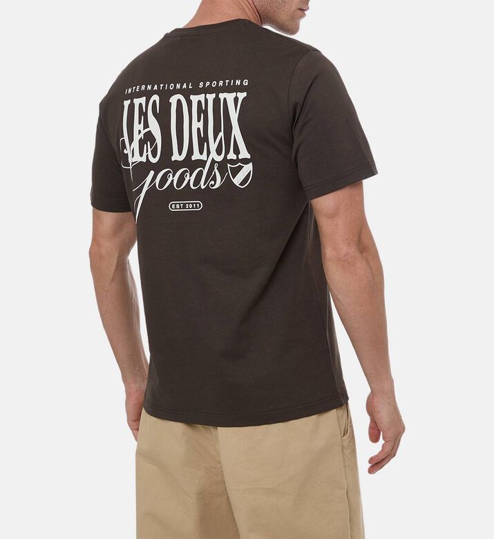 Les Deux Goods Printed Short-sleeve T-shirt, Brown, L, Model View