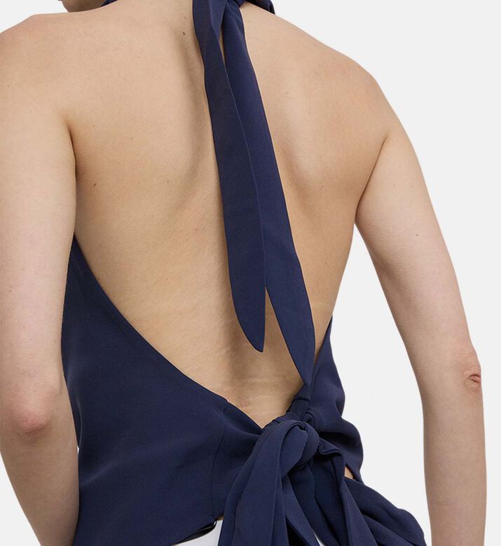 Draped Cowl Neck Sleeveless Blouse