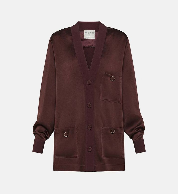 Oversized Long-sleeve V-neck Jacket