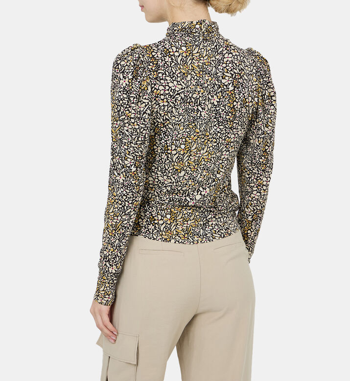 بلوزة بأكمام طويلة لامعة