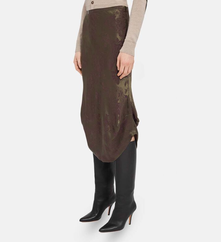 Floral-embroidery Midi Skirt
