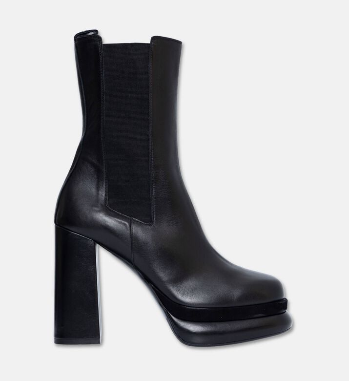Albano High Platform Heel Suede Boots, Black, Eu-41, Packshot View