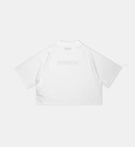 Sequin Embellished Logo Cropped T-shirt