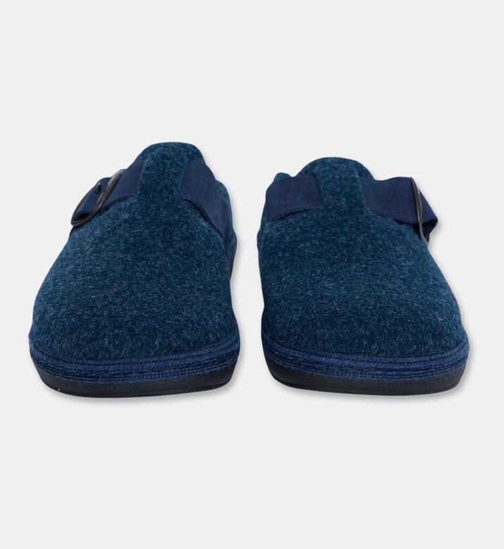 Salvi Metal Buckle Wool-blend Mules, Blue, Eu-40, Packshot View