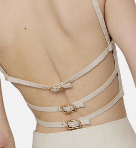 بلوزة لورين قصيرة بياقة مربعة