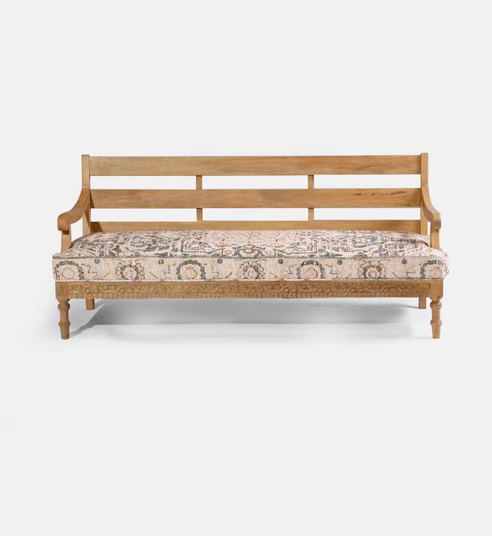 Home Deco and More Raji Digital Printed 3-seater Sofa, Beige, Packshot View