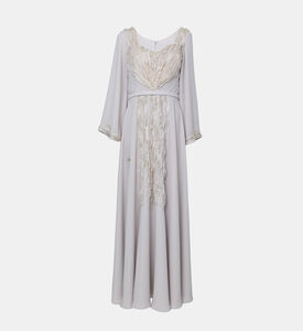 فستان بأكمام طويلة بتفاصيل كشكشة