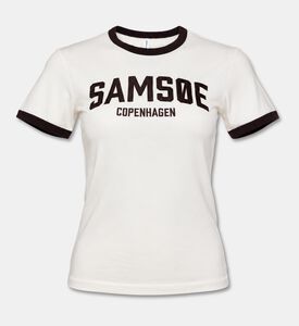 Samsoe Sabond Logo T-shirt, Off-white, L, Packshot View