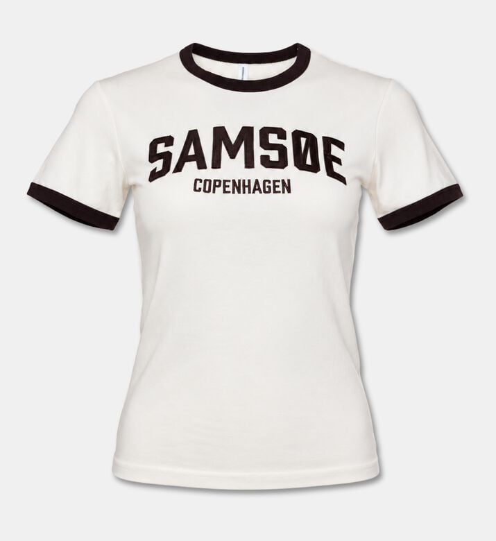 Samsoe Sabond Logo T-shirt, Off-white, L, Packshot View