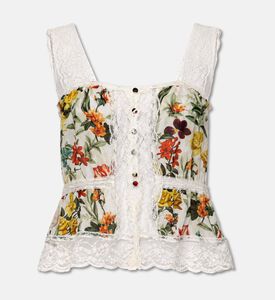 Alice + Olivia Lace-trim Floral Sleeveless Top, Packshot View