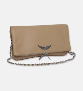 Zadig et Voltaire Rock Grained Leather Clutch, Natural, Packshot View