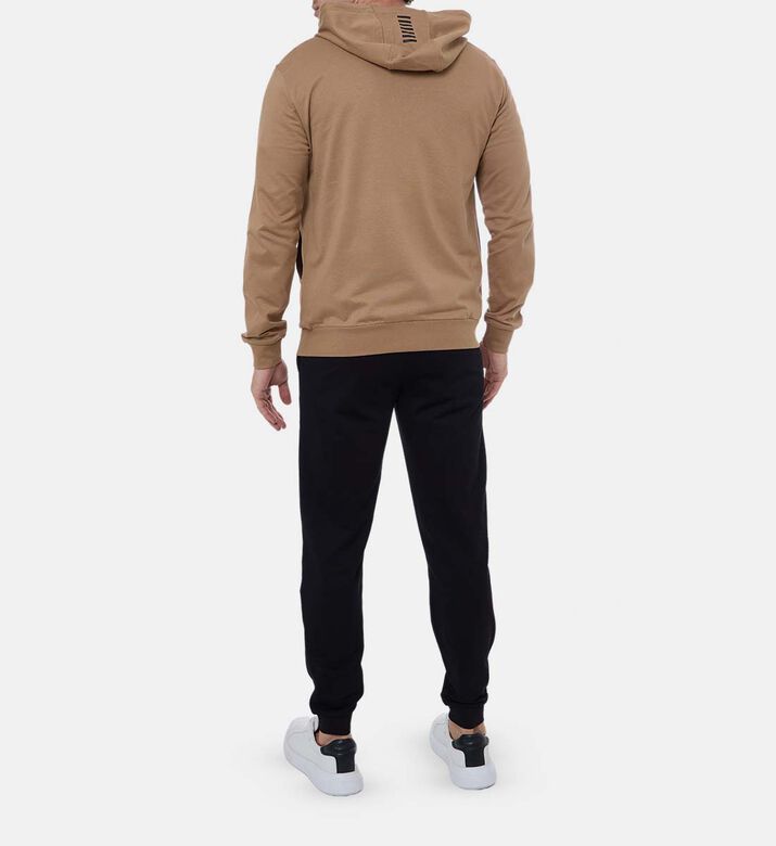 طقم طويل الأكمام بغطاء للرأس وسحاب إغلاق