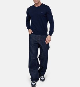 سترة بقصة عادية ورقعة رأس ثعلب جريئة