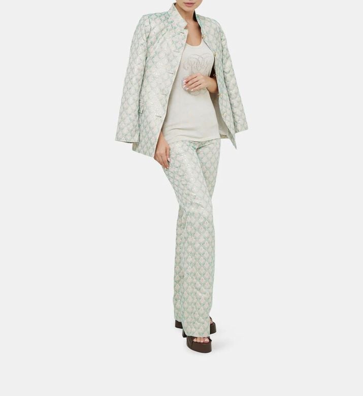 Prune Goldschmidt Cecile Gold Lurex Thread Tank Top, Model View