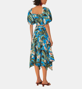 Anthurium Garden Asymmetric Midi Skirt