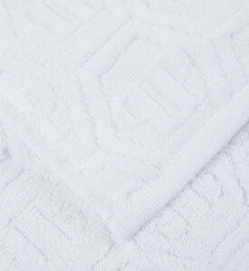 Philip Plein Cotton Hexagon Design Bath Towel, White, 95x150-cm, Packshot View