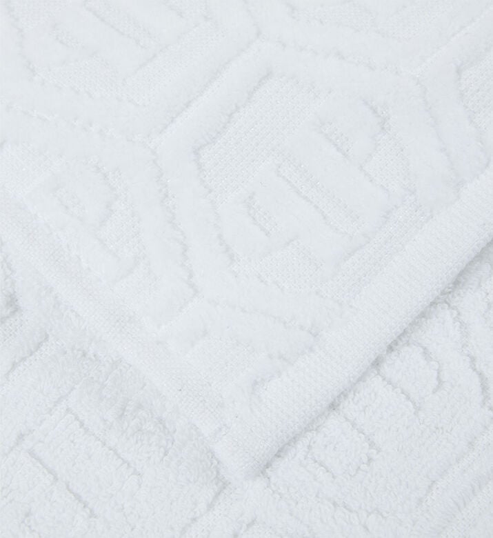 Philip Plein Cotton Hexagon Design Bath Towel, White, 95x150-cm, Packshot View