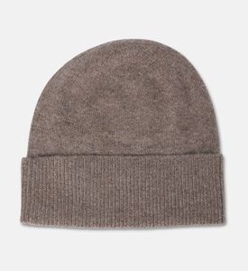 Galeries Lafayette Rib-knit Turn-up Beanie Hat, Dark-brown, Fs, Packshot View